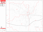 Battle Creek  Wall Map Red Line Style